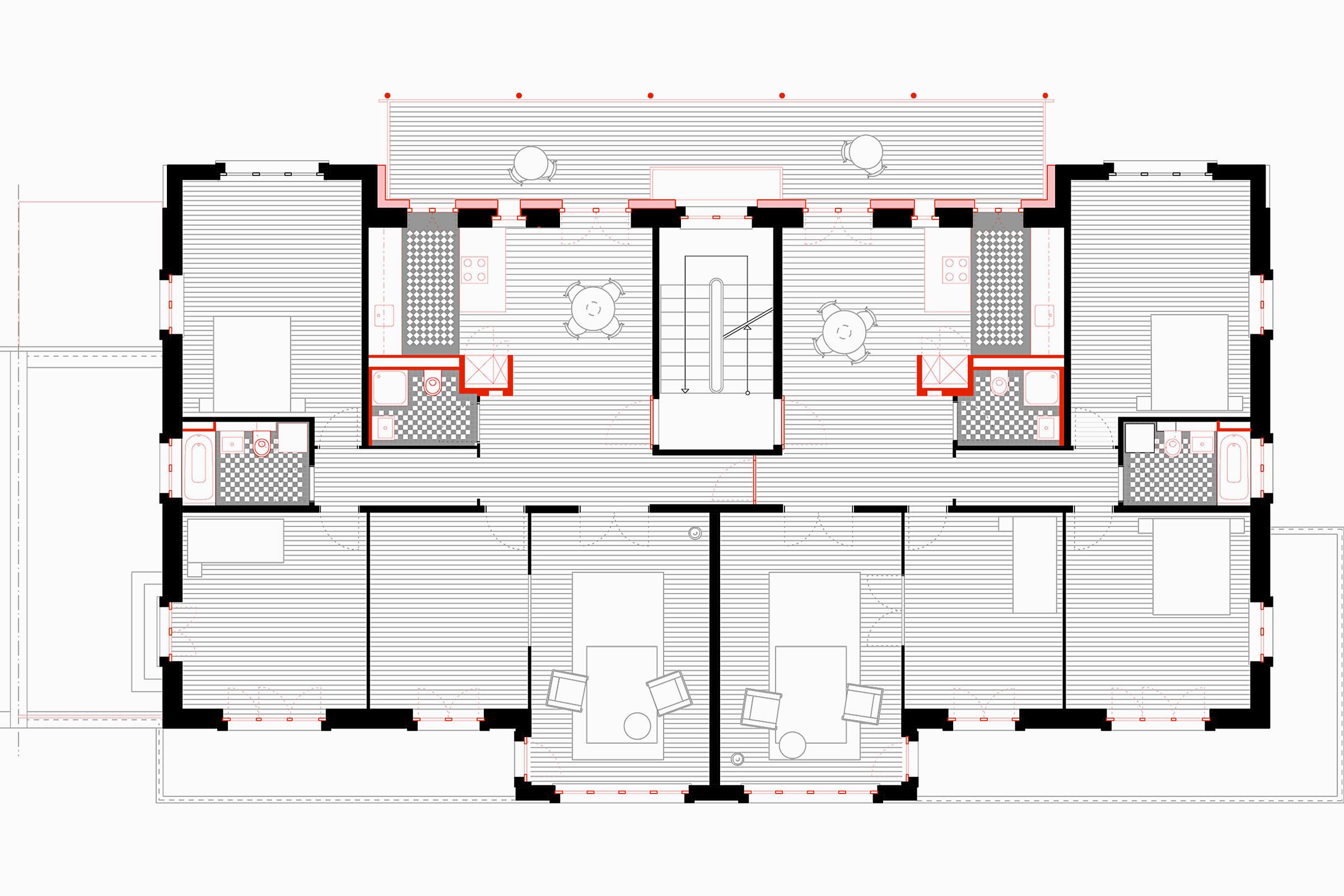 Projektfotografie Mehrfamilienhaus mit Läden an der Holeestrasse in Basel